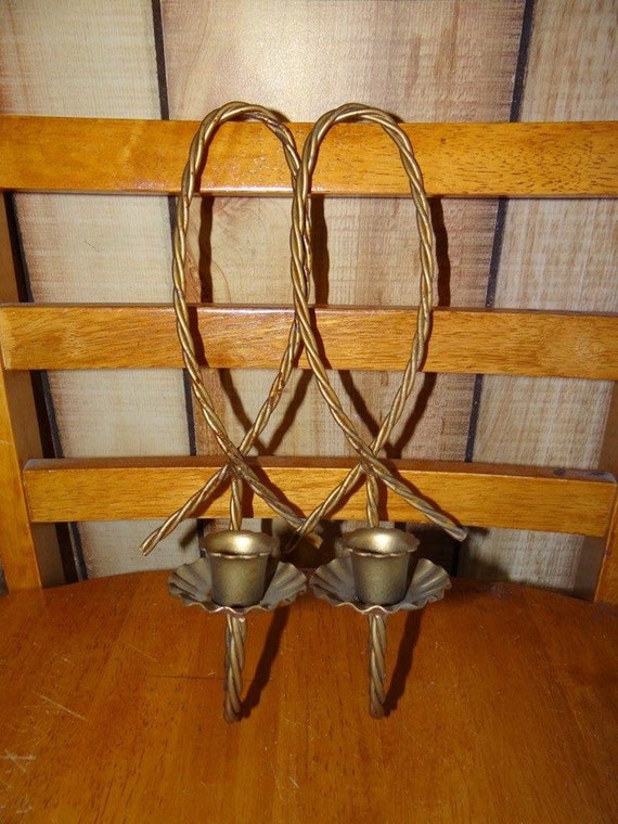 Set Of Two Vintage Home Interior Wall Sconces