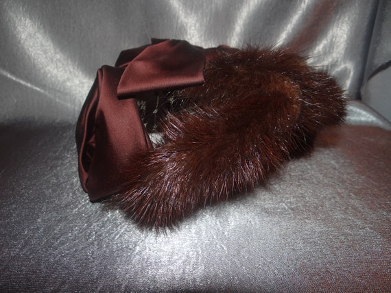 Vintage Deep Rich Brown Ladies Formal Hat... 1940… - image 1