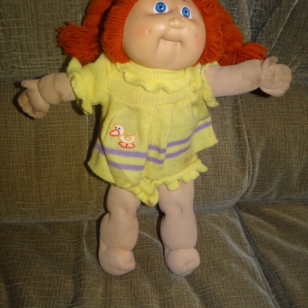 Vintage 1985 Cabbage Patch Doll with Red Hair and Blue Eyes.. Noreen Faith... No Box... Have Certificates