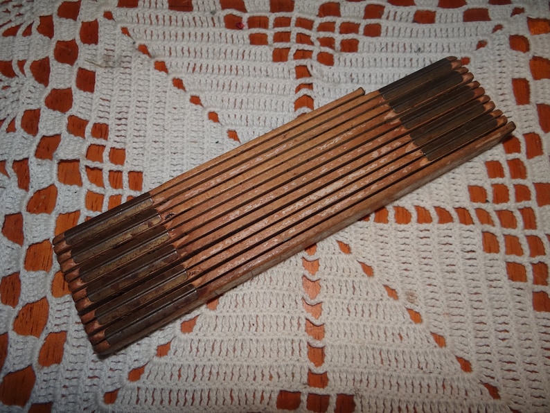 Vintage 72 inch Foldable Wood Measuring Tape