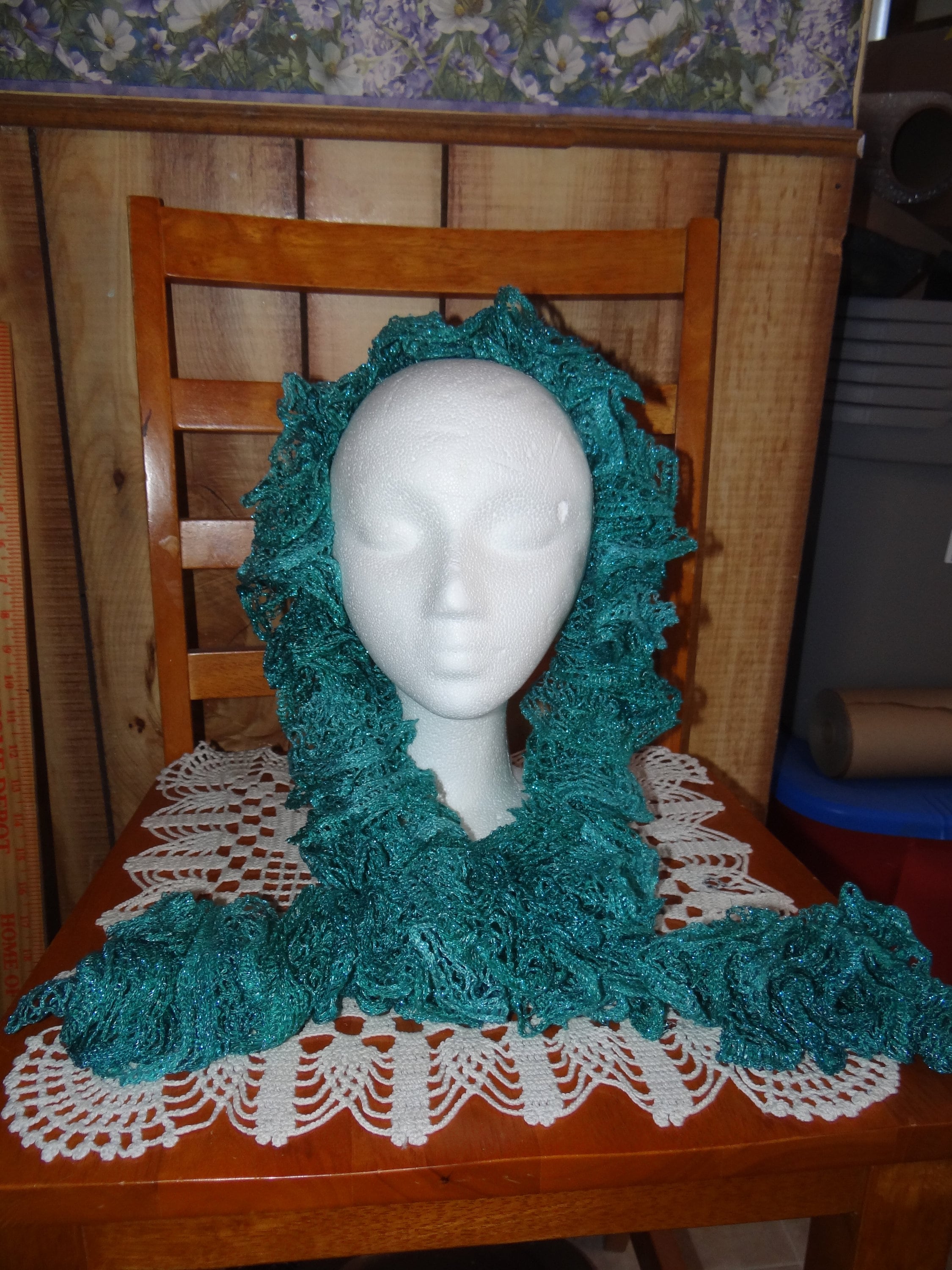Craft item....Hand Knitted Sashay Scarf...46 inches long