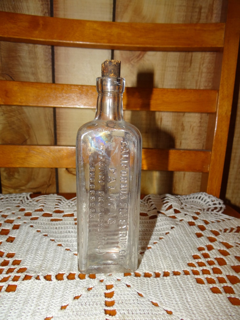 Vintage California Fig Syrup Bottle with Cork Etsy
