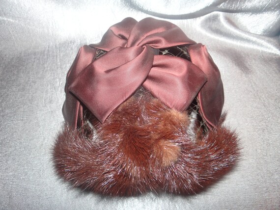 Vintage Deep Rich Brown Ladies Formal Hat... 1940… - image 2