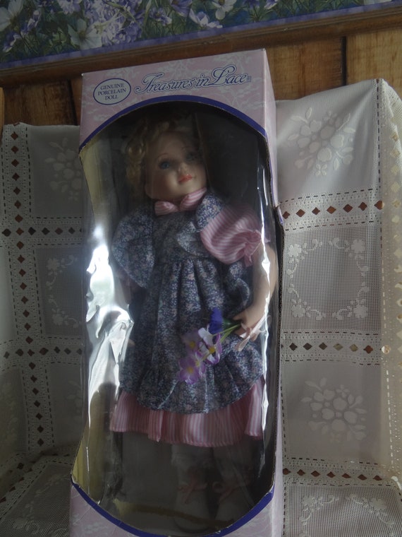 Vintage Treasures in Lace Porcelain Doll... Box is in Rough Etsy