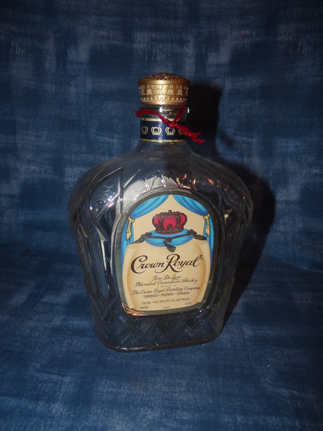 Vintage Crown Royal Decanter/liquor Bottle and Crown Screw Top Etsy
