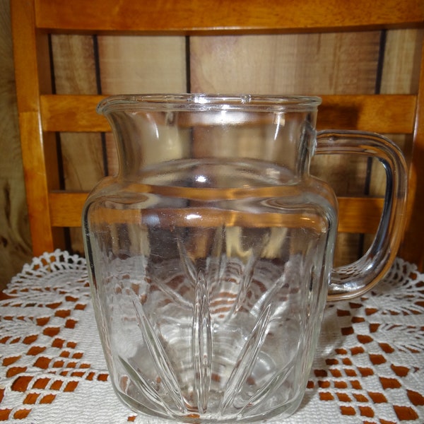 Rare Larger Federal Glass Starburst Pitcher