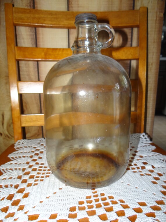 Vintage Clear Gallon Jug with Original Cap Etsy