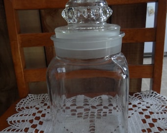 Vintage Sealed Jar with All Glass Stopper