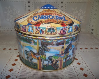 Vintage Hershey"s Park Carousel Tin... In such great shape, but Please look at all pics..