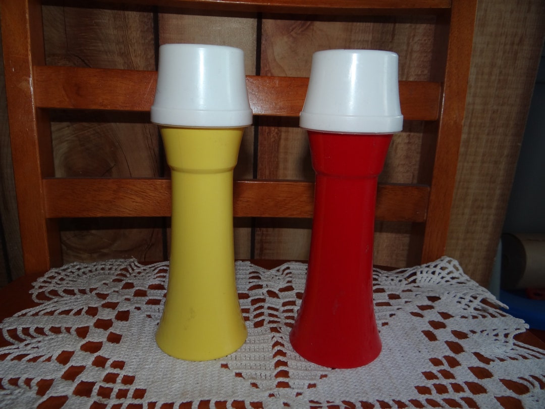 Vintage Set of Tupperware Ketchup and Mustard Set... Works Great Etsy