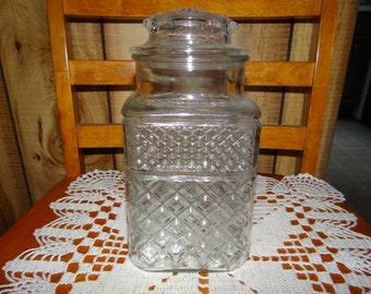 Vintage Sealed Jar with All Glass Stopper