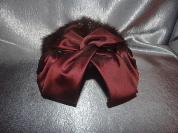 Vintage Deep Rich Brown Ladies Formal Hat... 1940… - image 3