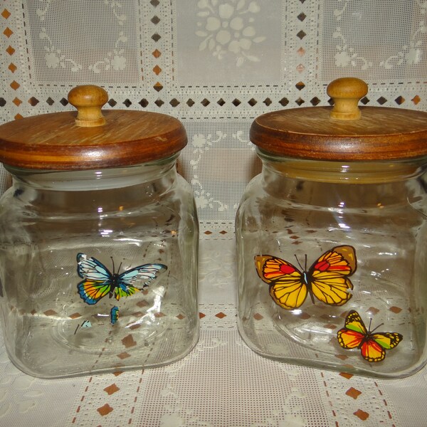 Vintage Jar With Decals Etsy