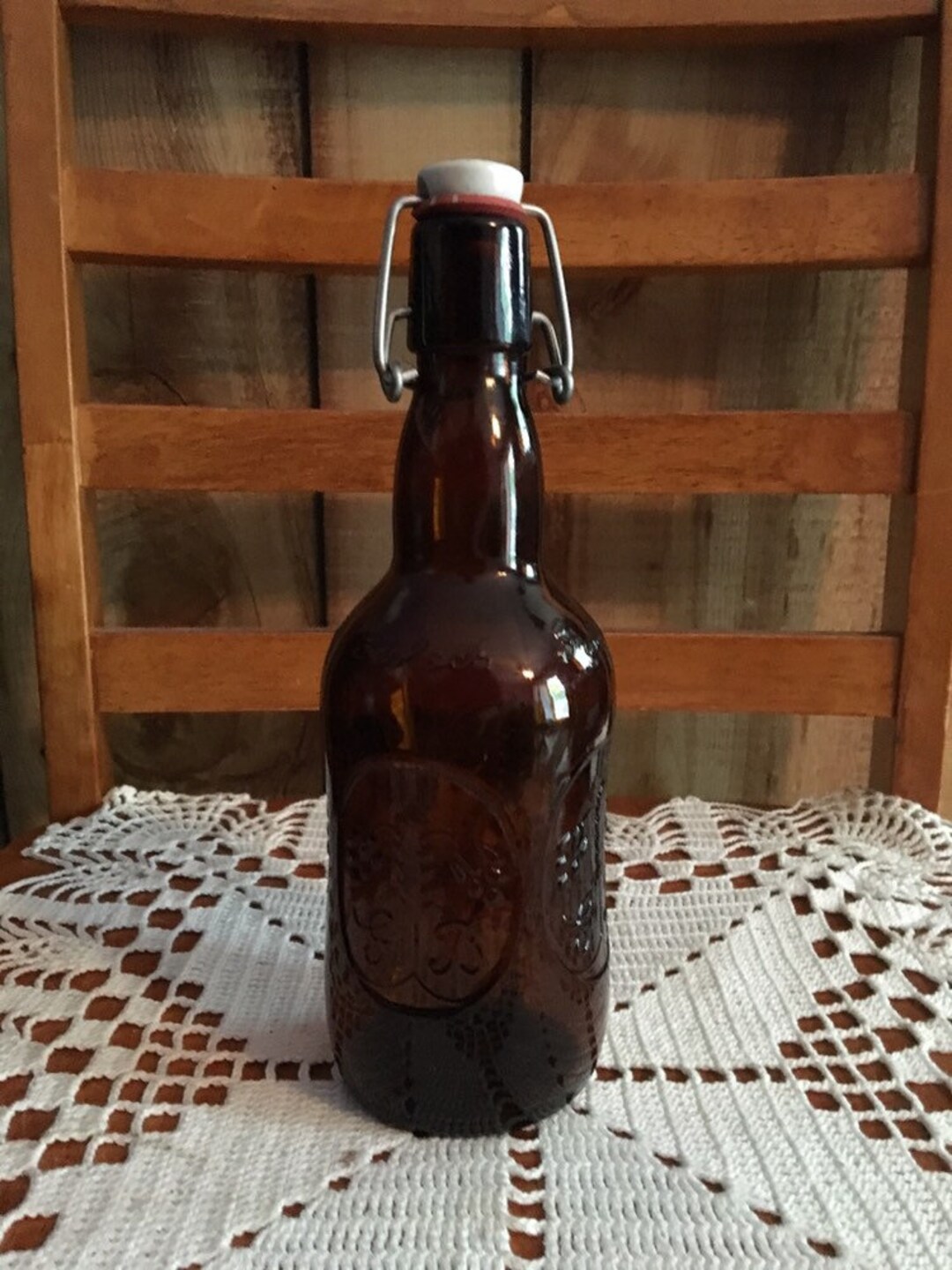 Vintage Grolsch Beer Bottle With Original Clamp Top Etsy