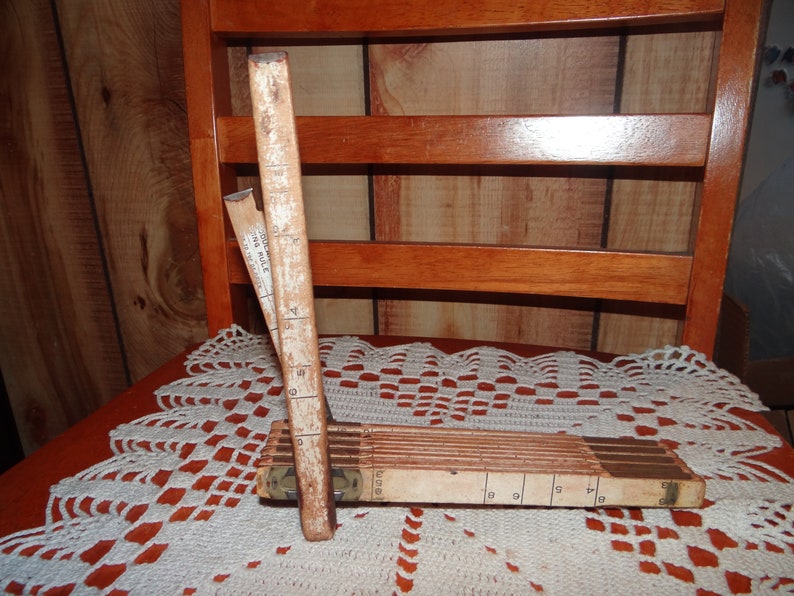 Vintage 72 inch Foldable Wood Measuring Tape