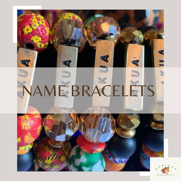 Ghanaian Days of Week Name Bracelets for Women & Girls. Beaded African Glass Bracelets. Jewelry. Authentic