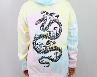 Mushroom Snake Tie Dye Hoodie