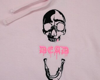 Permanent Vacation Embroidered Pink Hoodie