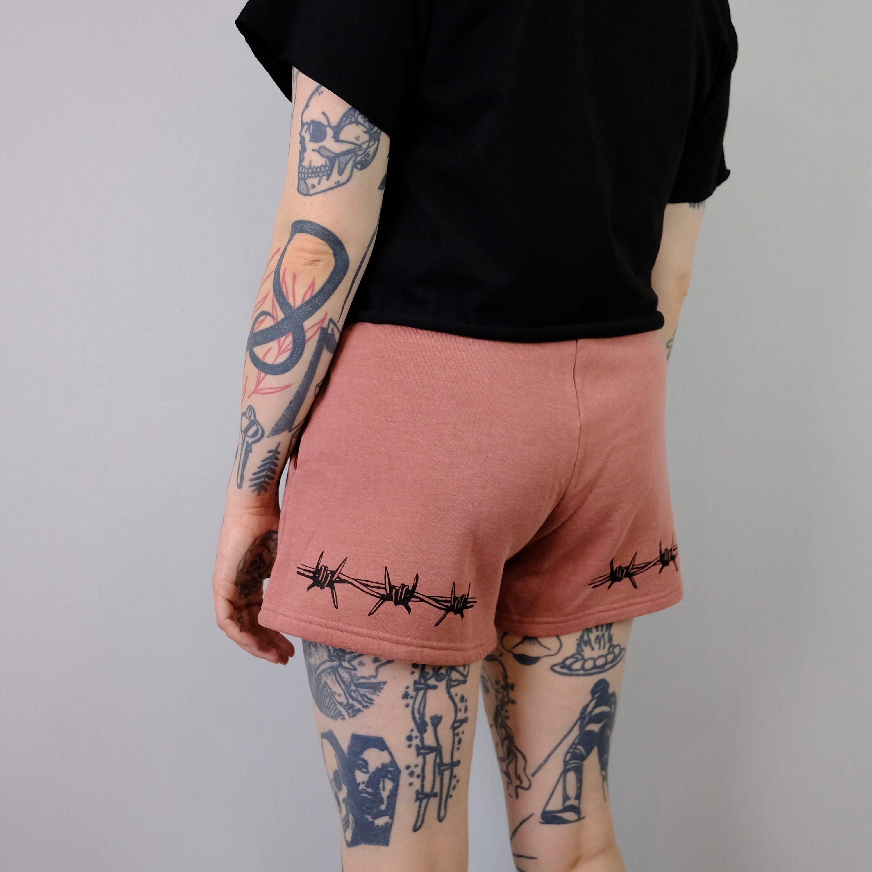 Barbed Wire Printed Women's Fleece Lounge Shorts - Etsy