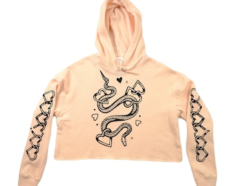 Heartbreak Snake Crop Top Hoodie