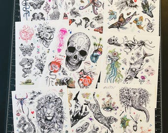Rozlyn Dubz Tattoo Wall Art: Digital Print Pack - Blackwork Flash by Canadian Artist