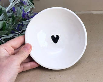 Heart Bowl. Hand-made Ceramic Bowl. With A Small Heart.
