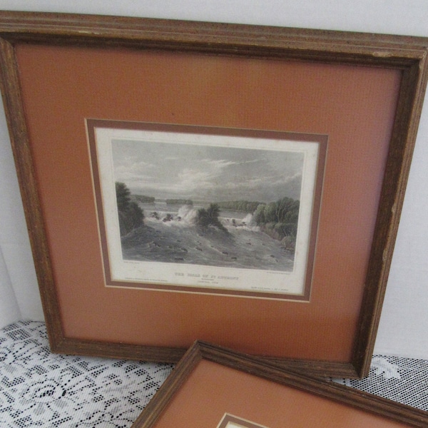 Vintage Framed LITHOGRAPHS 1850's Mississippi River Lithograph Herrmann J. Meyer EACH