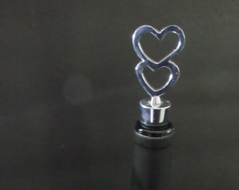 Vintage Heart Wine Stopper Heart Shape Chrome Bottle Stopper Wine Cork Wedding Favors Party Favors