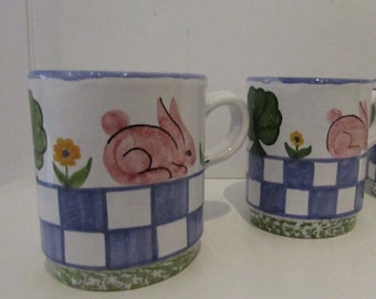 Ceramic Rabbit Mug Bunny Cup Coimbra Art Pottery Portugal EACH