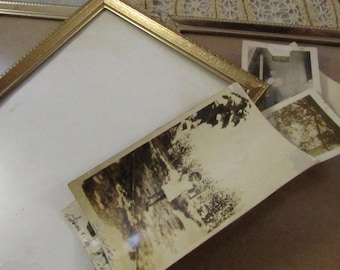 Vintage Shabby Chic Metal Photo Frame Photo 5 x 7  Size Gold Filigree Frame Art Frame EACH Single or Triple Folding Style