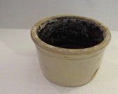 Antique Primitive Stoneware Salt Glaze Pottery Bowl Crock