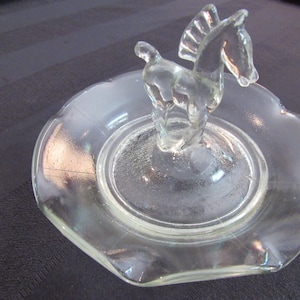 Vintage Horse Collectible Glass Dish Trojan Horse Art Deco Ashtray Trinket Candy Dish  Tobacciana Equine Collectible Glass Horse Lover