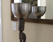 Antique Upcycled Floor Lamp Art Deco Torchier Standing Lamp Steampunk Gothic Rewired Refinished Metal Lamp