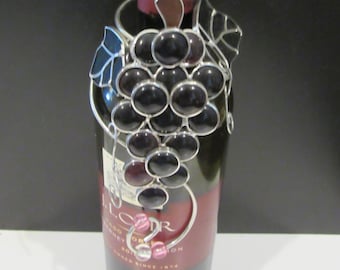 Vintage Metal Stained Glass Bottle Topper Wine Bottle Decoration Hostess Gift Hand Crafted