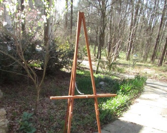 Vintage Wooden 60 in Adjustable Artist's Painting Easel Display