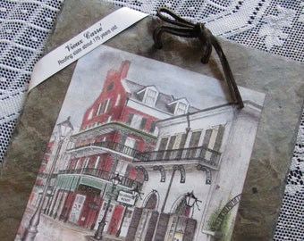 Vieux Carre Roof Slate Antique Tild Art Wall Hanging Souvenir NOLA Bourbon Street