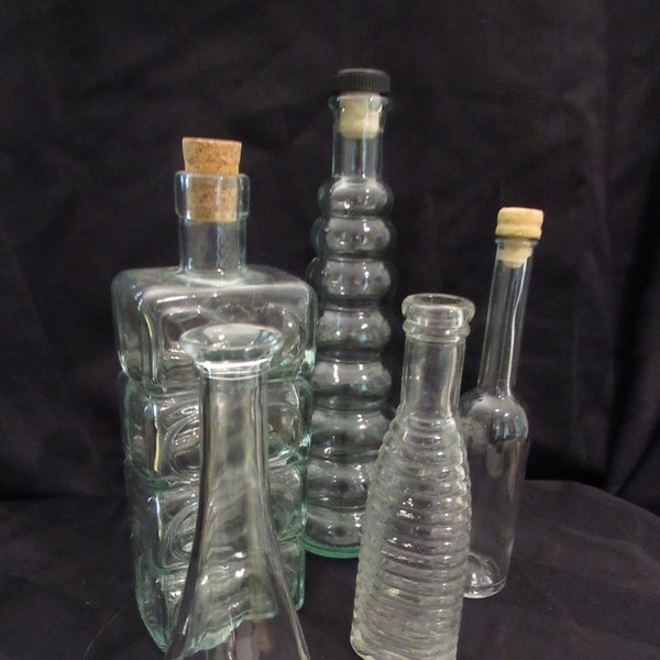 Vintage Glass Bottles Pressed Glass EACH