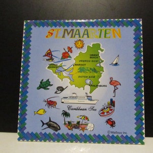 Vintage Ceramic Trivet ST. Maarten Souvenir Hanging Trivet