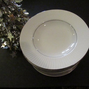 Vintage Gibson Rimmed soup Bowl Set of 2, or 4 White and Platinum Bowls