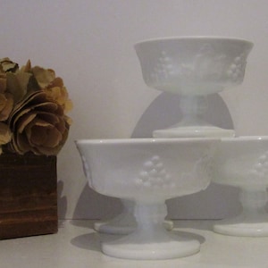 Vintage Milk Glass Sherbet Cups Colony Harvest Set of 4