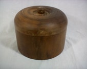 Vintage Wooden Hand Turned Salt Cellar Exotic Wood Box, Wooden Salt Box, Wooded Spice Box, Round Wood Jar Primitive Box Tribal Lidded Box