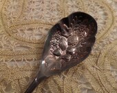 Vintage Silverplate Berry Spoon England Gold Washed Kings Pattern