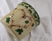 Vintage Pottery Crock Planter Spongeware Heart Accent Alpine Pottery Roseville Ohio Circa 1980 39 s Cottage chic