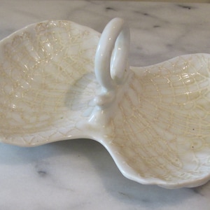 Vintage Porcelain Scalloped Divided Dish Japan EACH