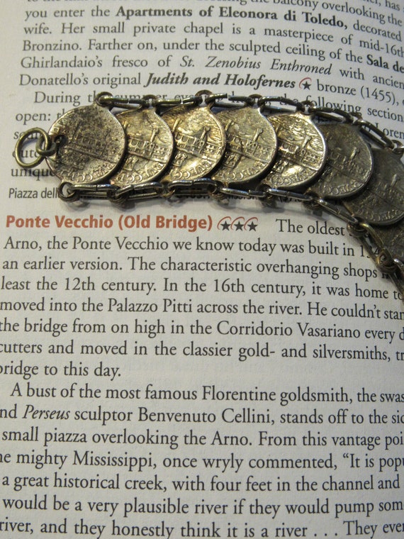 Vintage Souvenir FAUX COIN Florence Coin LINK Cha… - image 2