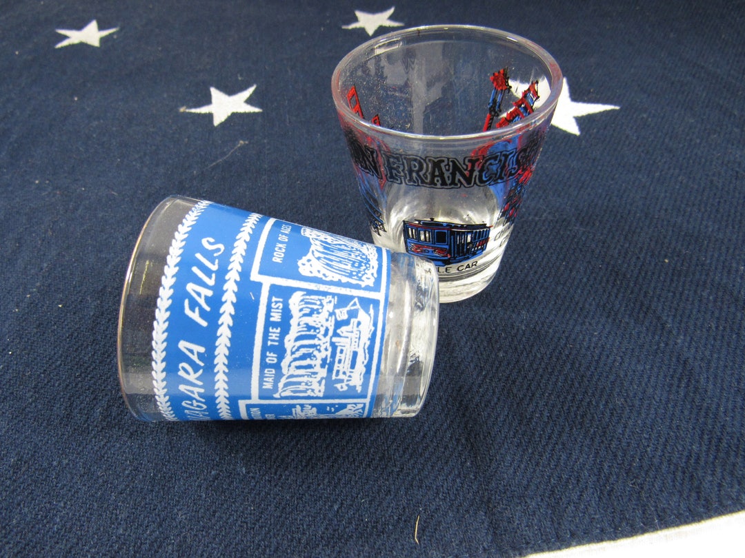 Vintage Souvenir Shot Glasses State Souvenir Shot Glass NY CA Niagra
