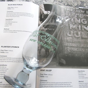 Vintage Hurricane Cocktail Glass EACH Pat O&#39; Brien&#39;s Hurricane Glass Souvenir NOLA