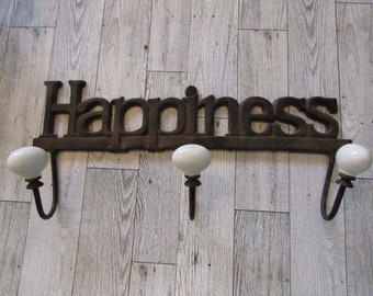 Vintage HAPPINESS Wall Hook
