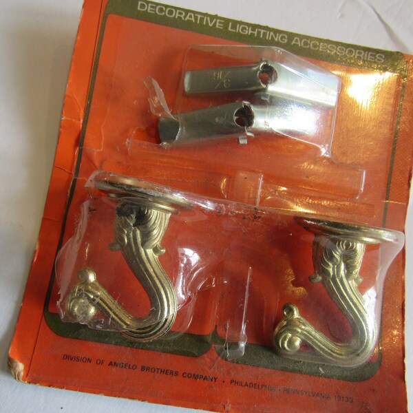 Vintage Decorative Swag Hook Hardware Lighting Hanging Plants in Original Package Set of 2