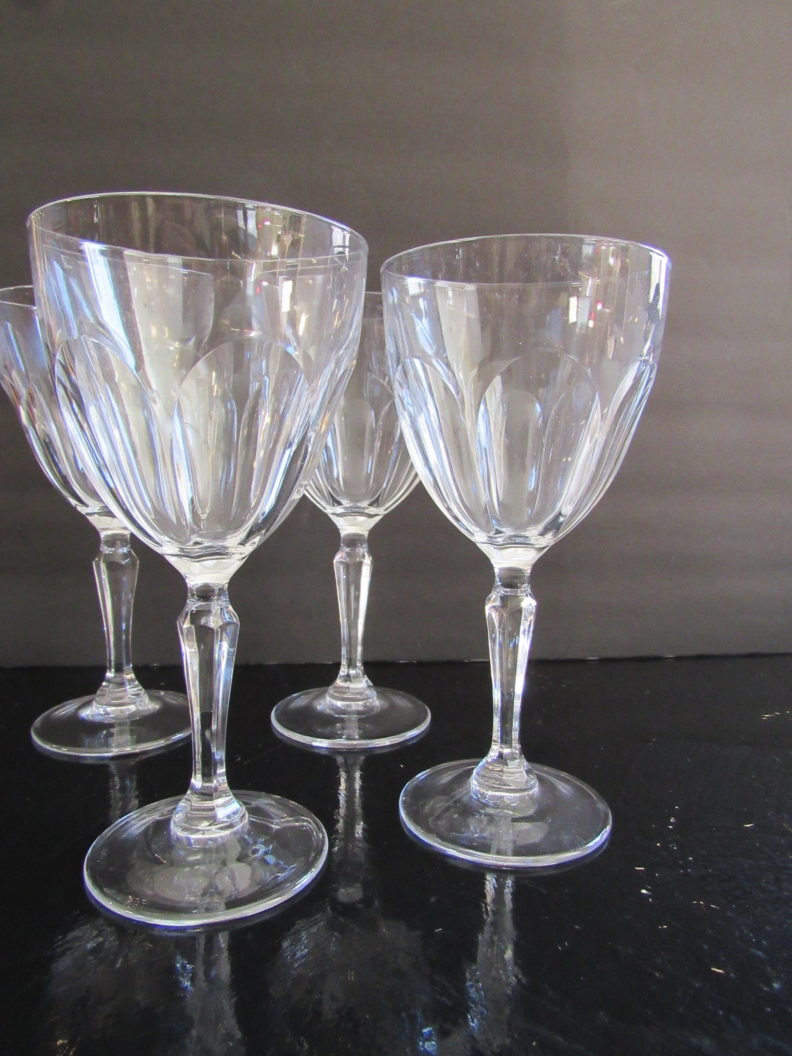 Vintage Heavy Lead Crystal Wine Glasses Set of 2 Colonial Etsy